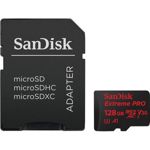 Карта памяти microSDHC 128Gb SanDisk Extreme Pro Class10 UHS-I U3 R:100 W:90 SDSQXCG-128G-GN6MA + переходник SD