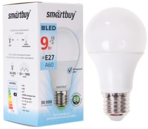 Лампа светодиодная Smartbuy SBL-A60-09-40K-E27-N