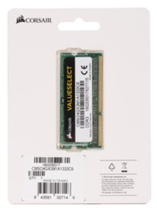 Память DDR3 SODIMM 4Gb, 1333MHz, CL9, 1.5V Corsair (CMSO4GX3M1A1333C9)