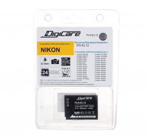 Аккумулятор DigiCare Nikon PLN-EL12 (EN-EL12) для CoolPix S800c, S6200, S6300, S8200, S9200, S9300, P310, AW100