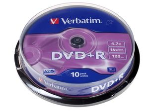 DVD-диск Verbatim DVD+R 4.7Gb 16x 10шт