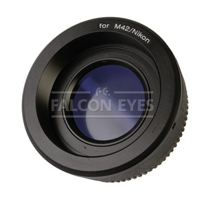 Переходное кольцо (адаптер) M42 на Nikon F с линзой