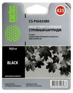 Картридж струйный Cactus CS-PGI425BK черный для Canon Pixma iP4840; MG5140/5240/6140 (16ml)