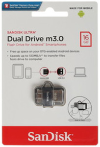 Карта памяти 16Gb - SanDisk Ultra Dual Drive OTG SDDD3-016G-G46