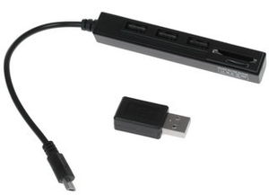 Картридер Ginzzu внешний, мультиформатный, USB 2.0, черный (GR-513UB)