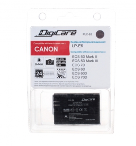 Аккумулятор DigiCare PLC-E6 / LP-E6 / для EOS 6D, 60D, 7D, 70D, 5D mark II/III