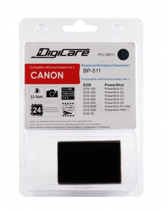 Аккумулятор для фотоаппарата DigiCare PLC-B511 / BP-511 / EOS 40D, EOS 50D, EOS 5D, Power Shot G1
